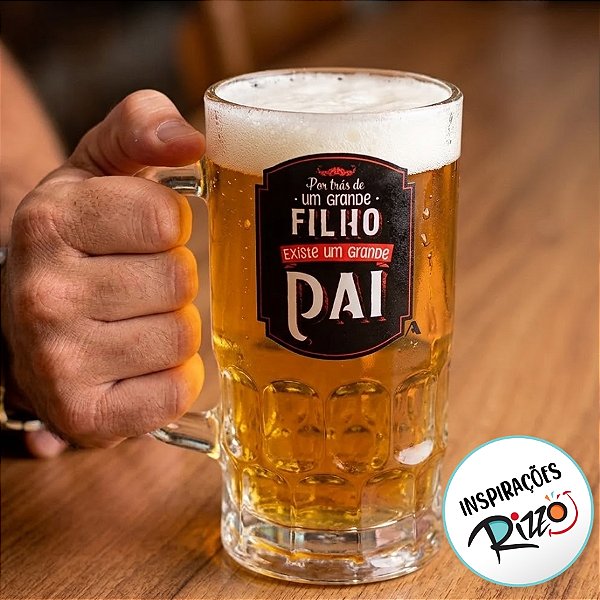 Caneca de Vidro Chopp - Grande Pai - 360ml - 1 unidade - Allmix Presentes - Rizzo