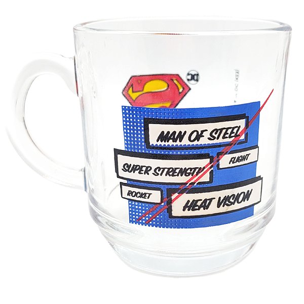 Caneca de Vidro - Super Homem - 300ml - 1 unidade - Allmix Presentes - Rizzo