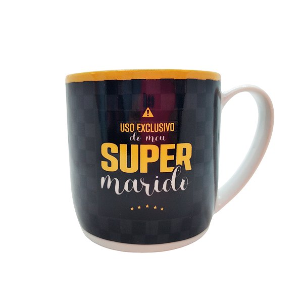 Caneca de Porcelana - Super Marido - 360ml - 1 unidade - Allmix Presentes - Rizzo