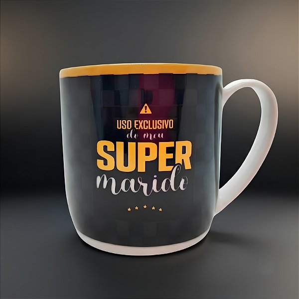 Caneca de Porcelana - Super Marido - 360ml - 1 unidade - Allmix Presentes - Rizzo