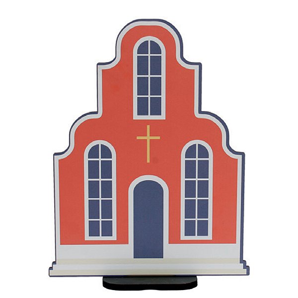 Display de Mesa em MDF - Igreja Vermelho - 14x22cm - 1 unidade - Rizzo