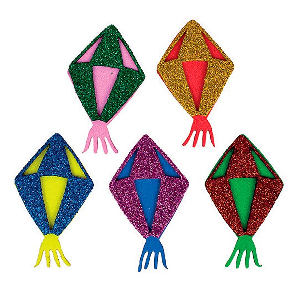 Aplique de Eva - Balão Glitter - Festa Junina - 5x3cm - 10 unidades - Rizzo