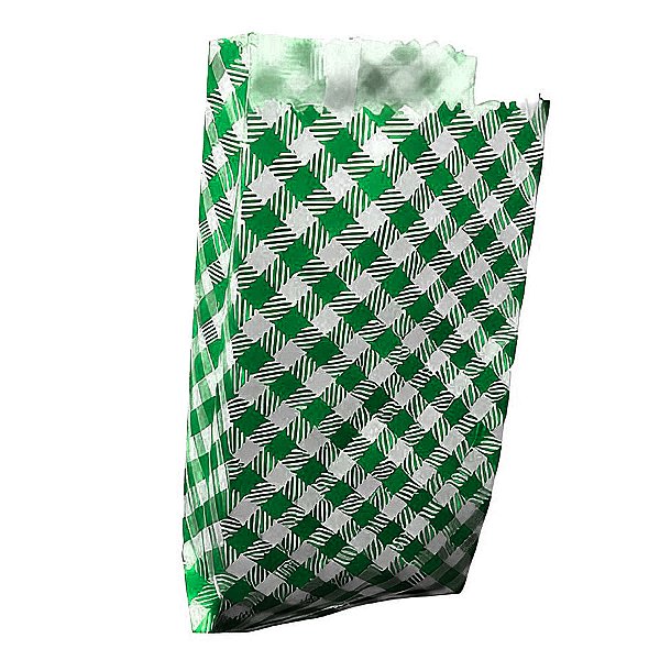 Saquinho de Papel - Xadrez Verde Escuro Mod 3 - 7,5x18cm - 50 unidades - Rizzo