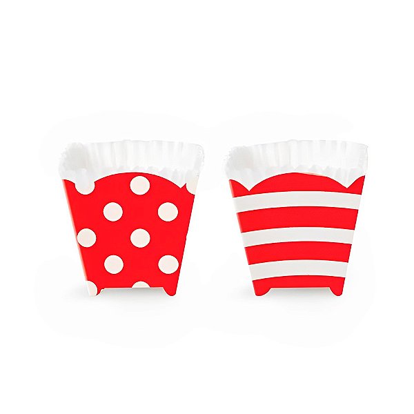 Forminha Quadrada para Cupcake - Vermelho - 12 unidades - Cromus - Rizzo