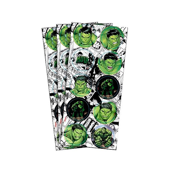 Adesivo Redondo - Hulk  - 30 unidades - Regina - Rizzo