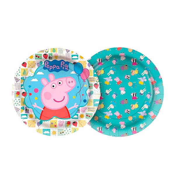 Prato de Papel Redondo - Peppa Pig Clássica - 8 unidades - Regina - Rizzo