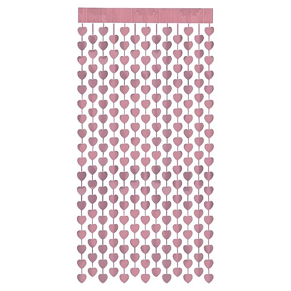 Cortina Decorativa Painel Mágico - Corações Lilás Metalizado - 1x2m - 1 unidade - Rizzo