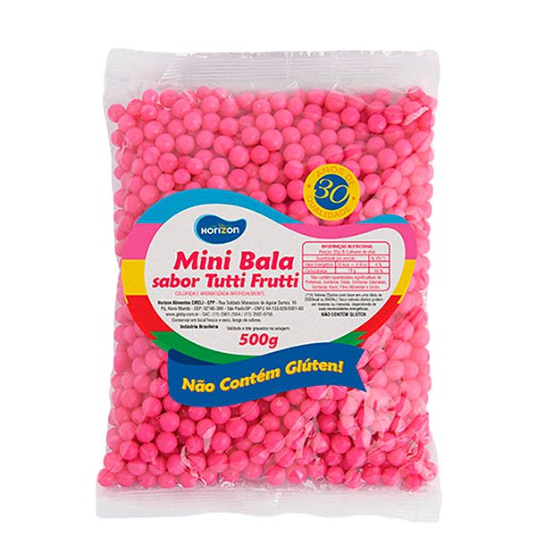 Mini Balinha para Lembrancinha Sabor Tutti Frutti - Pink - 500g  - 1 unidade - Rizzo