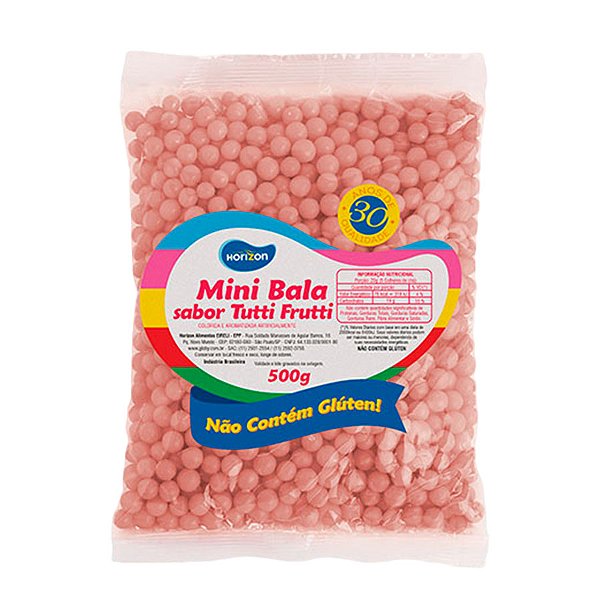 Mini Balinha para Lembrancinha Sabor Tutti Frutti - Rosa - 500g  - 1 unidade - Rizzo