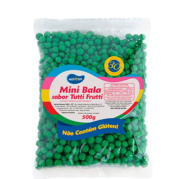 Mini Balinha para Lembrancinha Sabor Tutti Frutti - Verde - 500g  - 1 unidade - Rizzo