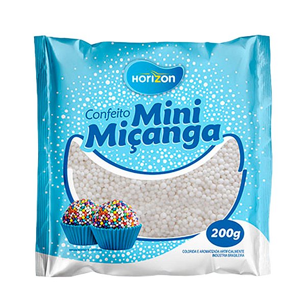 Confeito Mini Miçanga - Branco - 200g - 1 unidade - Rizzo
