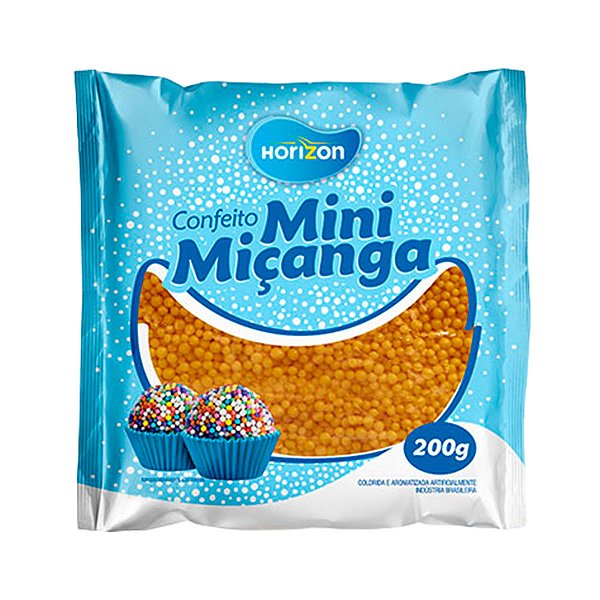 Confeito Mini Miçanga - Dourado - 200g - 1 unidade - Rizzo