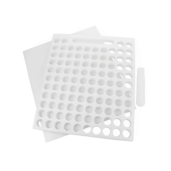 Placa Porcionadora de Docinhos e Brigadeiro - 18g - 104 Furos - 1 unidade - Solrac - Rizzo