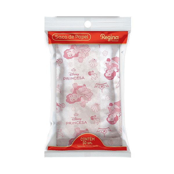 Saco de Papel - Princesas da Disney - 50 unidades - Regina - Rizzo