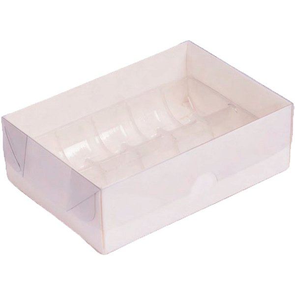 Caixa para 10 Macarons com Berço - Branca - 15x10,5x5cm - 5 unidades - Rizzo