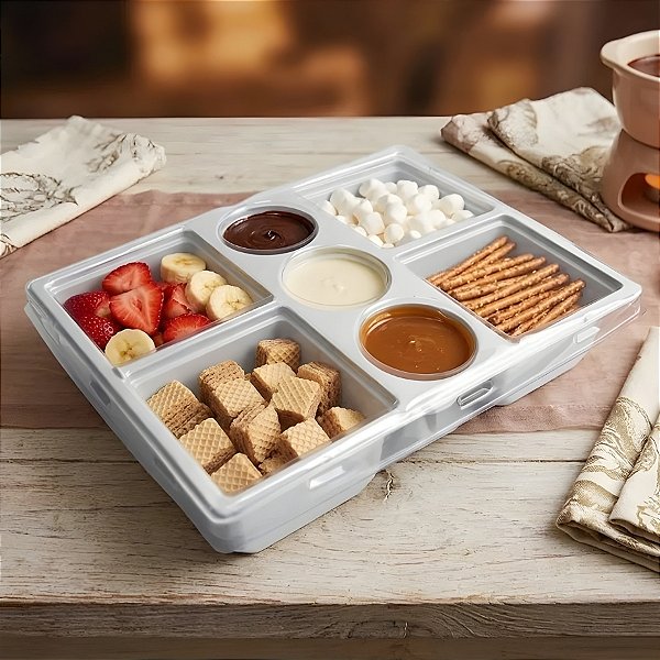 Caixa Fondue Branco - 25x18x5cm - 5 unidades - Rizzo