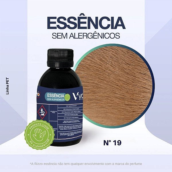 Essência Pelos Longos Ondulados Concentrada para Perfumaria e Animais N°19 - 100g - Allergen Free - 1 unidade - Rizzo