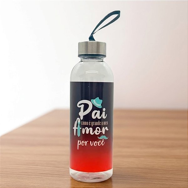 Garrafa de Plástico - Pai Como é Grande Meu Amor Por Você - 550ml - 1 unidade - Rizzo