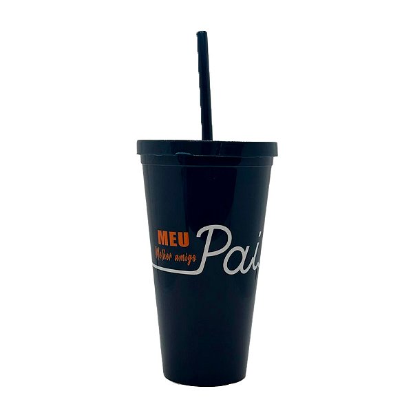 Copo com Tampa e Canudo - Meu Melhor Amigo Pai - 600ml - 1 unidade - Rizzo