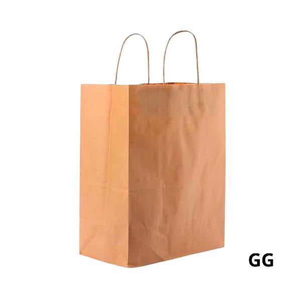 Sacola de Papel GG 34,5x32x20cm - Kraft Fundo Largo - 50 unidades - Cromus - Rizzo