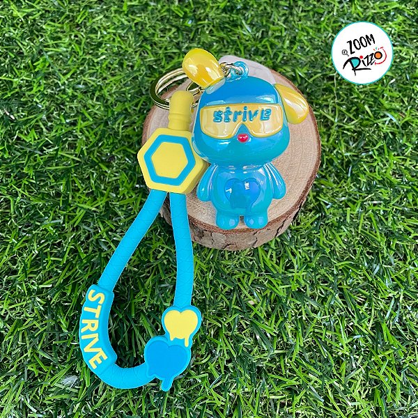 Chaveiro Coelho Metalizado - Verde e Amarelo  - 6cm - 1 unidade - Rizzo