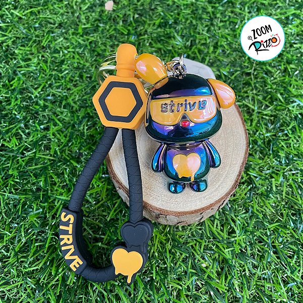 Chaveiro Coelho Metalizado - Furta-Cor e Laranja - 6cm - 1 unidade - Rizzo