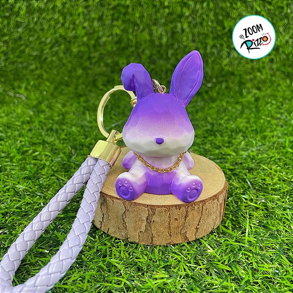 Chaveiro Coelho - Roxo - 7cm - 1 unidade - Rizzo