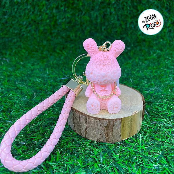Chaveiro Coelho com Sino - Rosa Claro - 5cm - 1 unidade - Rizzo