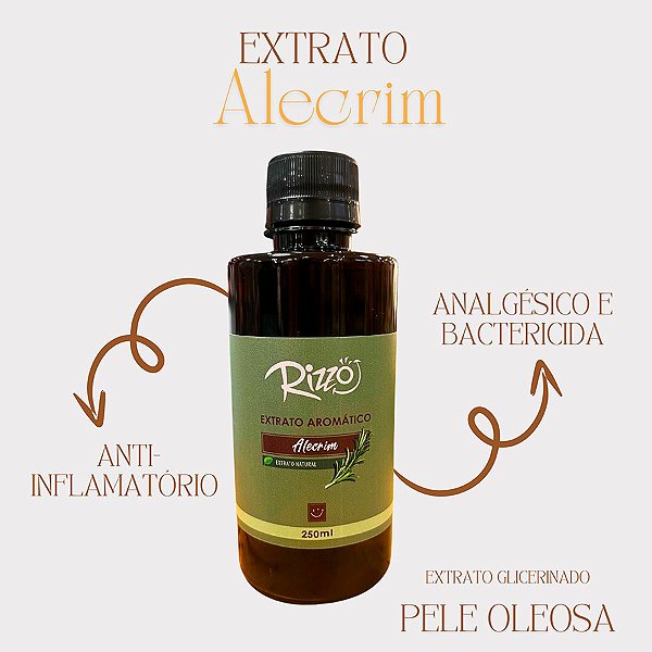 Extrato Natural de Alecrim para Perfumaria - 250ml - 1 unidade - Rizzo