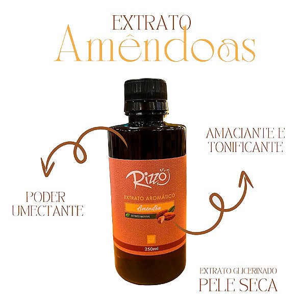 Extrato Natural de Amêndoa para Perfumaria - 250ml - 1 unidade - Rizzo