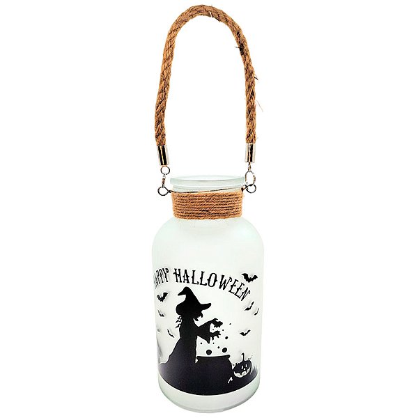 Luminária Decorativa - Happy Halloween Branco Fosco - 20cm - 1 unidade - Cromus - Rizzo