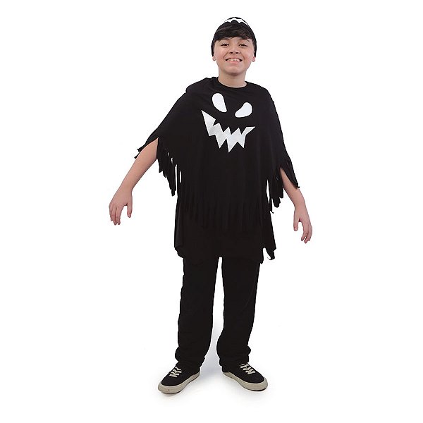 Fantasia de Halloween - Poncho com Gorro Assutador - G - 1 unidade - Cromus - Rizzo