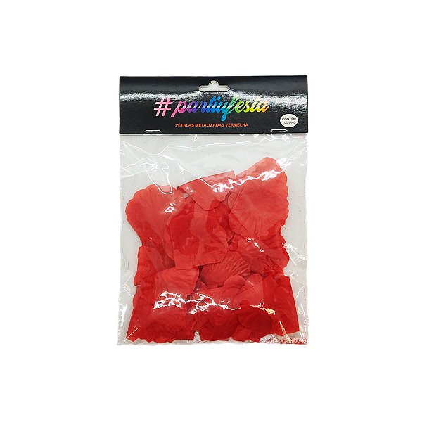 Pétalas Metalizadas Decorativas - Vermelha  - 100 unidades - Rizzo