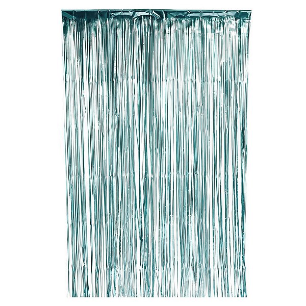 Cortina Decorativa Metalizada Azul Fosca 1x2m - 1 unidade - Rizzo