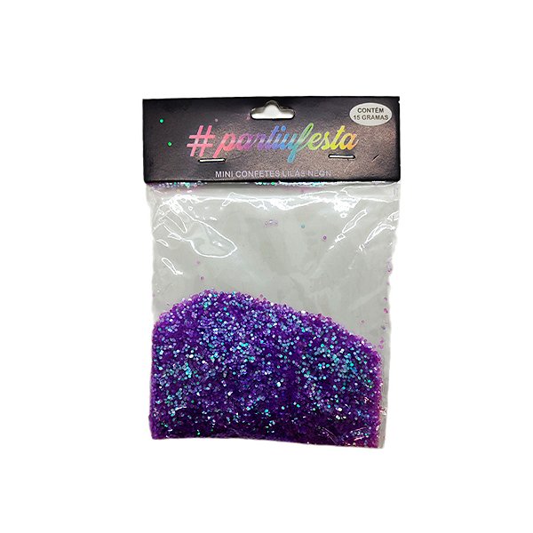 Confete Mini Bolinha Nacarado 15g - Neon Lilás - 1 unidade - Rizzo