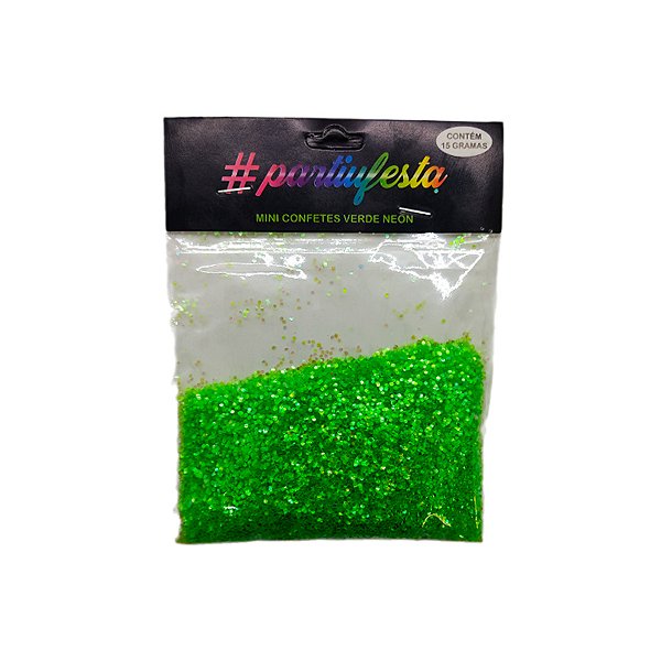 Confete Mini Bolinha Nacarado 15g - Neon Verde - 1 unidade - Rizzo