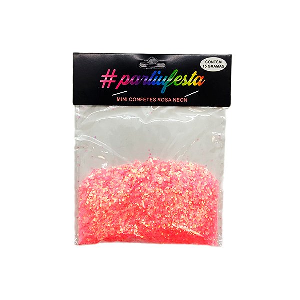 Confete Mini Bolinha Nacarado 15g - Neon Rosa  - 1 unidade - Rizzo
