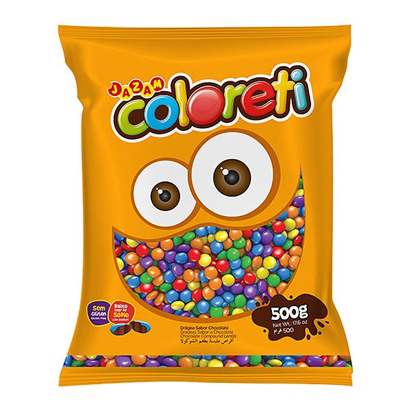 Pastilhas Confeitadas Sabor Chocolate Coloreti Mini Tradicional - 500g - 1 unidade - Rizzo
