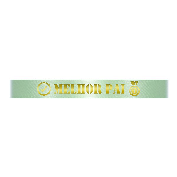 Fita de Cetim Melhor Pai - Azul Tifanny 247 - 1 unidade - Progresso - Rizzo Personalize