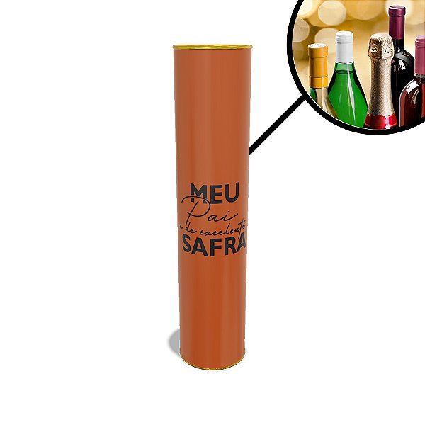 Lata para Bebida Personalizada - Pai de Excelente Safra - Marrom - 1 unidade - Rizzo