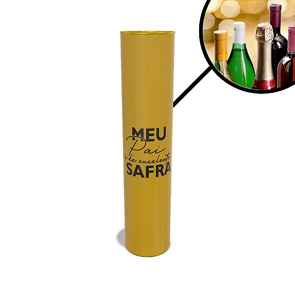 Lata para Bebida Personalizada - Pai de Excelente Safra - Dourado - 1 unidade - Rizzo