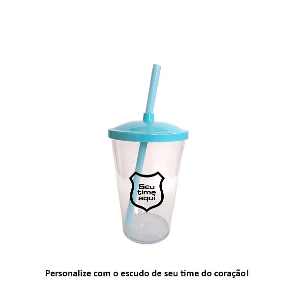 Copo de Plástico Personalizado Seu Time de Futebol - Azul - 1 unidade - Rizzo