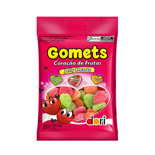 Bala de Goma Gomets Coração de Frutas - 150g - 1 unidade - Dori - Rizzo