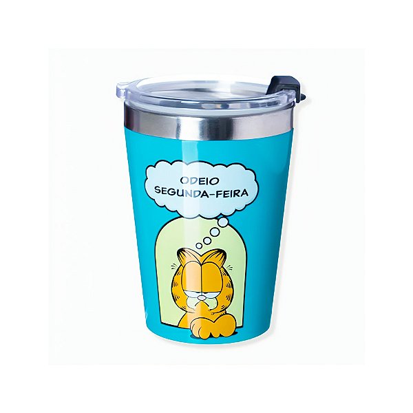 Copo Viagem Snap - Garfield - 300ml - 1 unidade - Zona Criativa - Rizzo