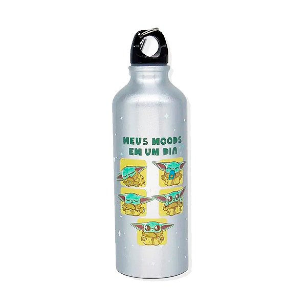 Garrafa de Alumínio com Mosquetão - The Mandalorian - 500ml  - 1 unidade - Zona Criativa - Rizzo