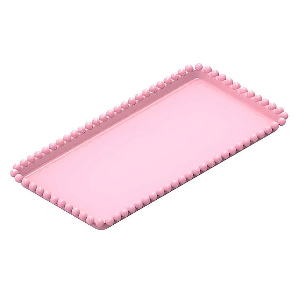 Bandeja Esfera Acrílica Durável Retangular - Rosa Candy - 25x13cm - 1 unidade - Rizzo - Rizzo