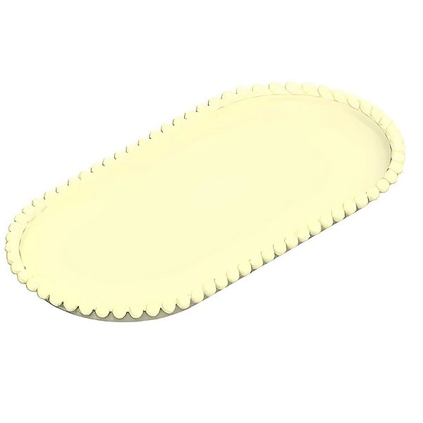 Bandeja Esfera Acrílica Durável Oval - Amarelo Candy - 25x13cm - 1 unidade - Rizzo - Rizzo