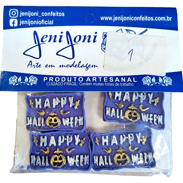 Confeito de Açúcar - Happy Halloween - 4 unidades - Rizzo - Rizzo