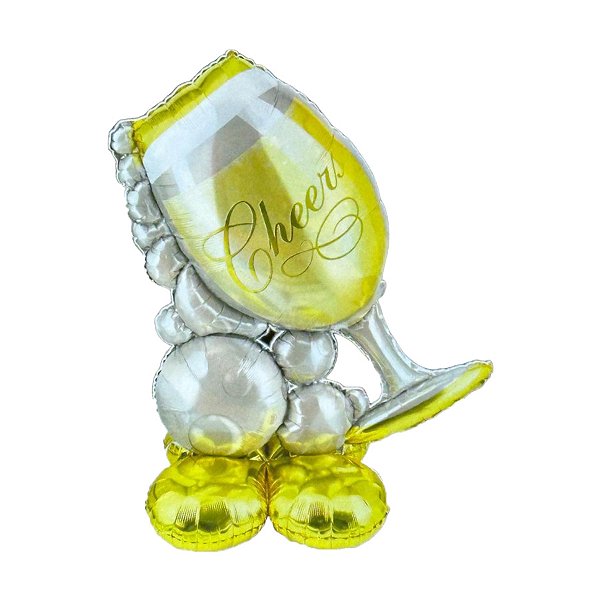 Balão de Festa Metalizado com Base 102x127cm - Cheers  - 1 unidade - Rizzo