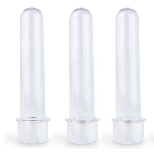 Tubete Tampa de Plástico - Transparente - 13 cm - 10 unidades - Rizzo